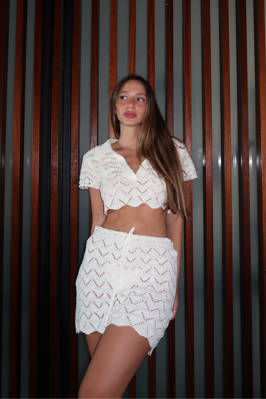 COCO KNITTED WHITE - SKIRT