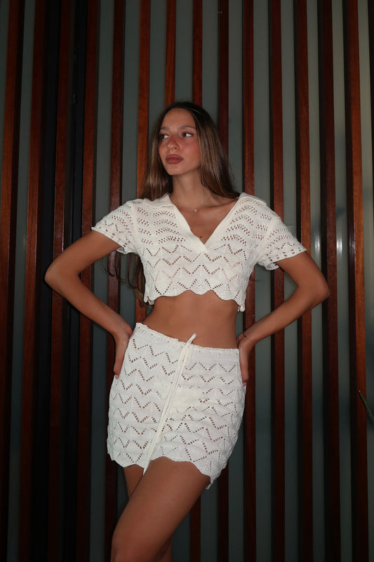 COCO KNITTED WHITE - SKIRT