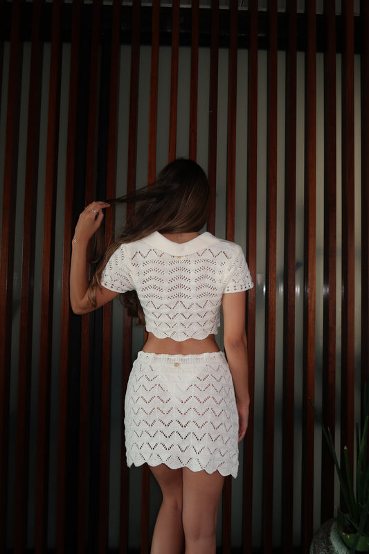 COCO KNITTED WHITE - SKIRT